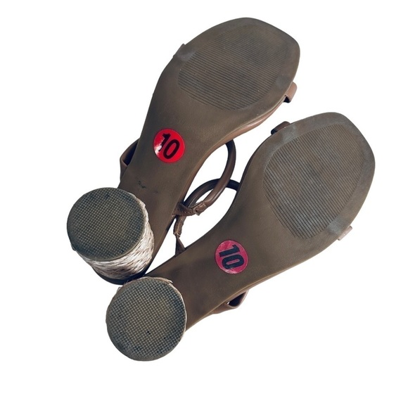 DV Dolce Vita womens Myla Heeled Sandal tan nude strappy found heel straw sz 10 - Picture 10 of 10